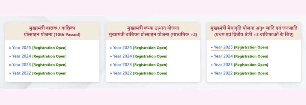 Mukhyamantri Kanya Utthan Yojana list