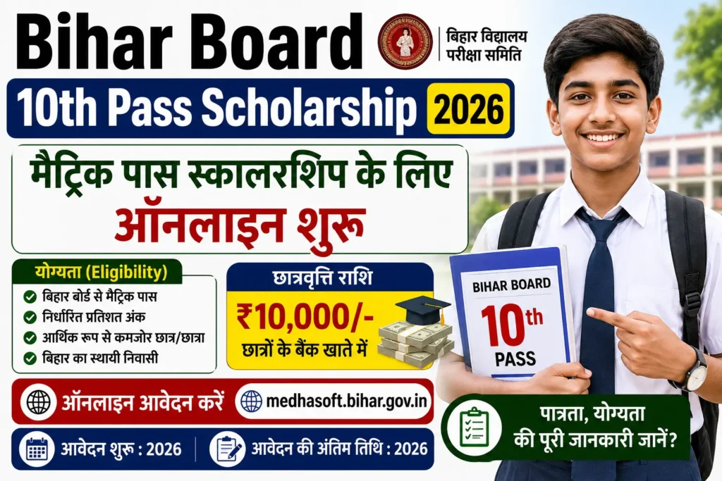 Bihar Board 10th Pass Scholarship 2026
