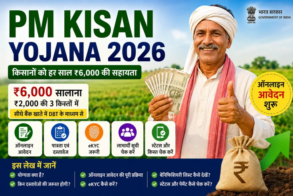 PM KISAN Yojana 2026 Online Apply, Eligibility, eKYC, Beneficiary List and Status Check Guide